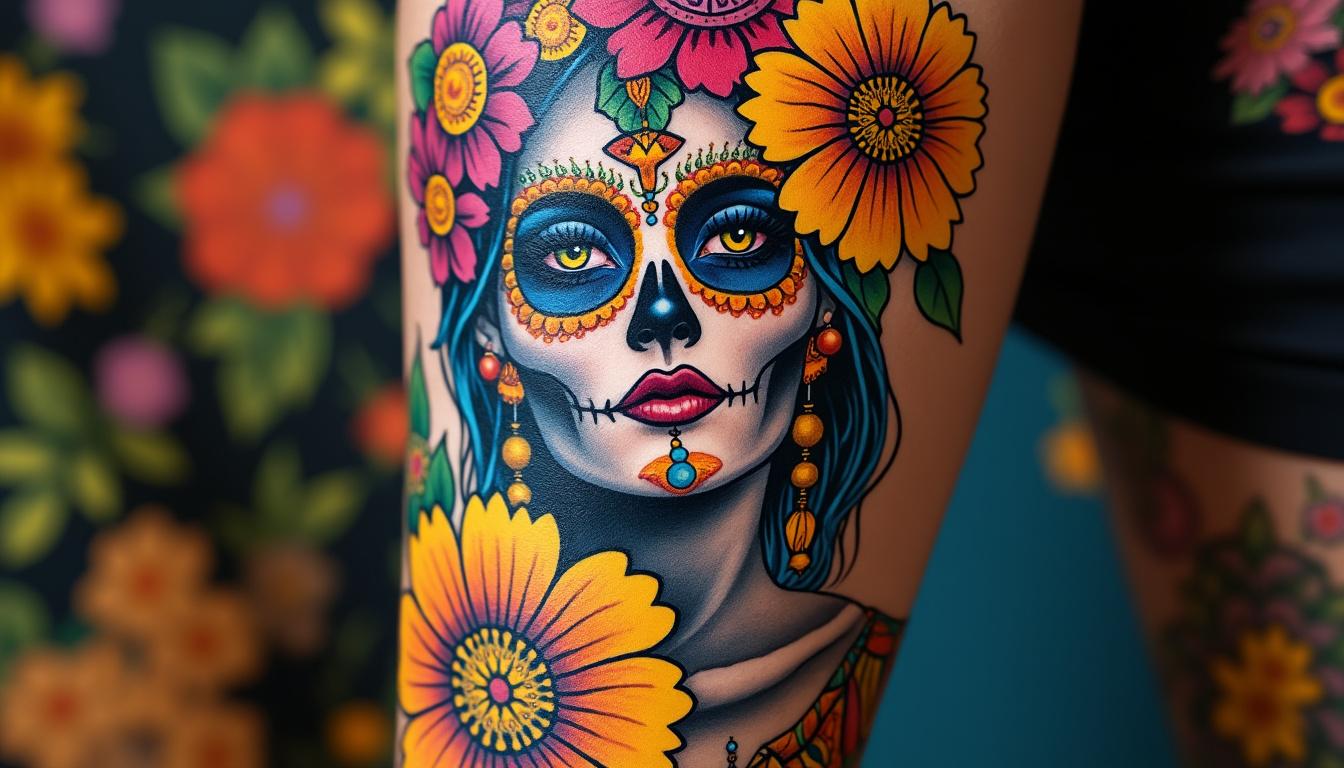 Fête des morts mexicaine : origines, symboles et influence sur les tatouages 3 découvrez les origines et les symboles de la fête des morts mexicaine, ainsi que son influence unique sur l'art des tatouages.