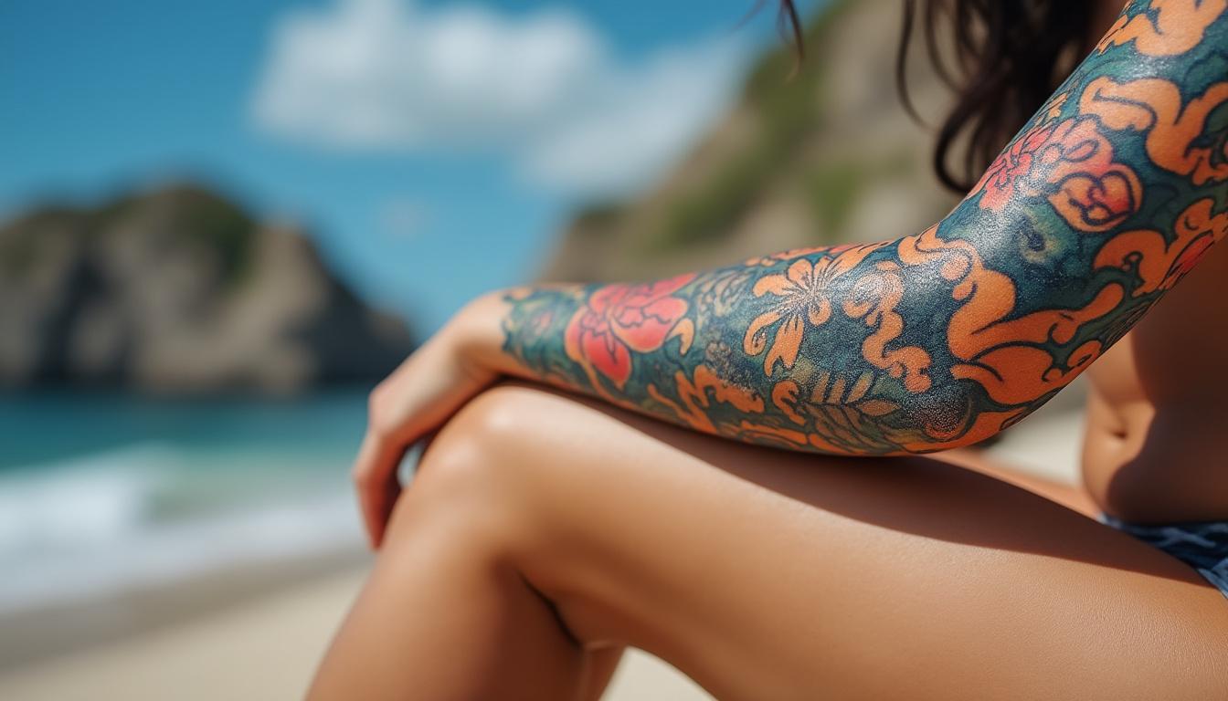 Tatouage en été : précautions indispensables pour protéger ta peau et tes couleurs 2 découvrez les précautions essentielles pour protéger votre tatouage et maintenir ses couleurs éclatantes tout l'été. conseils experts pour une peau saine et un tatouage durable sous le soleil.