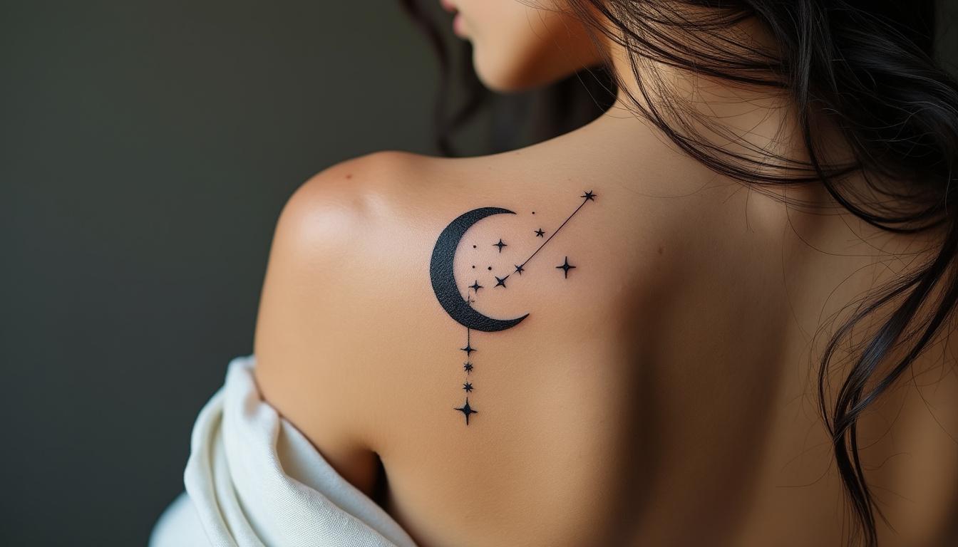 découvrez le tatouage lune, un symbole puissant de féminité, de cycles naturels et d’intuition, parfait pour exprimer votre connexion avec la nature et votre savoir intérieur.