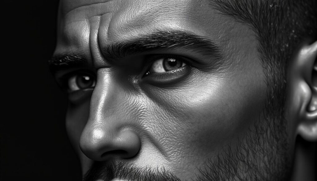 découvrez l'art du tatouage réaliste noir et gris, où chaque ombre et lumière sont capturées avec une précision remarquable pour un rendu authentique et saisissant.