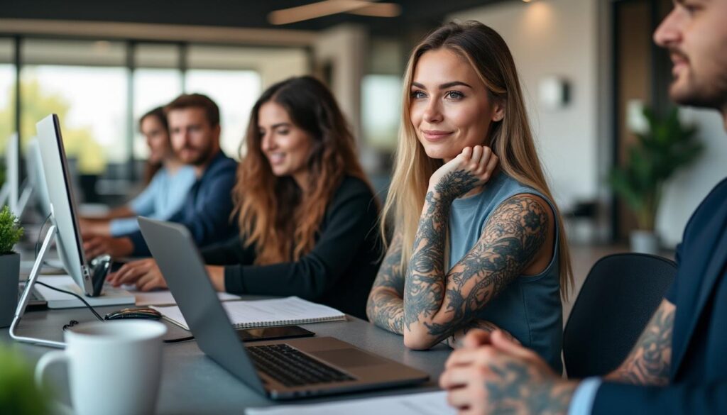 découvrez comment concilier tatouages visibles et vie professionnelle, et explorez les limites acceptables pour allier expression personnelle et image au travail.