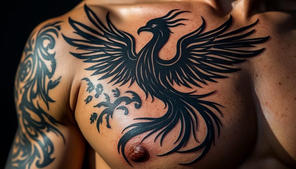 découvrez le tatouage artistique en noir, symbole de puissance et de contraste, alliant élégance et intensité pour un style unique et marquant.