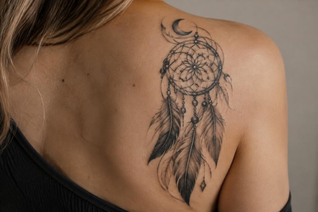 découvrez la symbolique du tatouage attrape-rêves, un motif protecteur associé aux rêves, à la spiritualité et aux énergies positives.