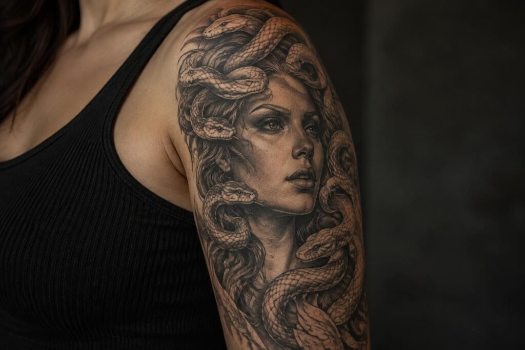 découvrez la symbolique du tatouage méduse : un motif puissant qui évoque la protection, la force, la résilience et la féminité.